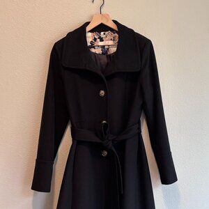 Eliza J Black A line trench coat size 12